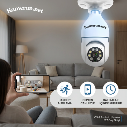 Ampül Gibi Takılan Akıllı Güvenlik Kamerası | KAMERAN.NET