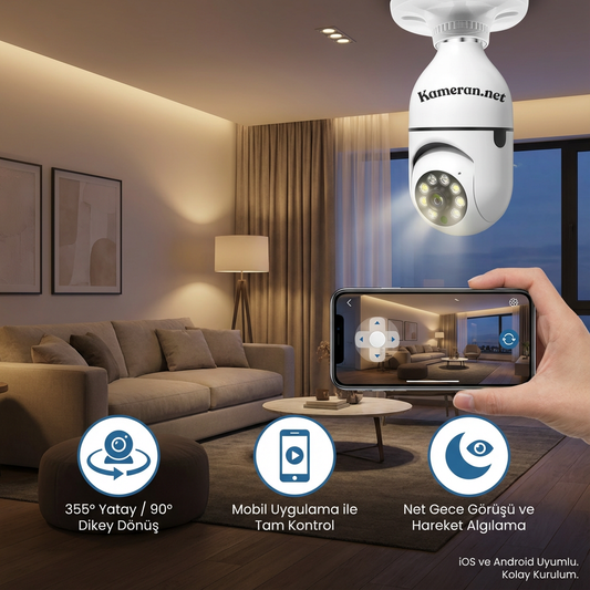Ampül Gibi Takılan Akıllı Güvenlik Kamerası | KAMERAN.NET